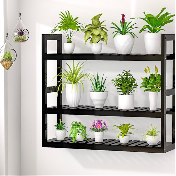 Ruichang Kitchen Bamboo Black Kitchenbathroom 3 Tier Shelf Wall